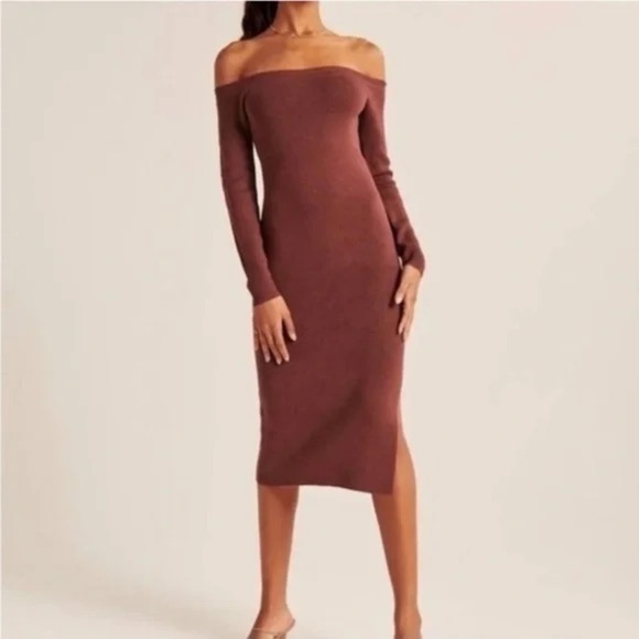 Abercrombie & Fitch Dresses & Skirts - Abercrombie & Fitch Off the Shoulder Sweater Midi Dress